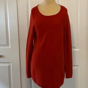 Eileen Fisher  Beautiful Like New Red boatneck tunic.